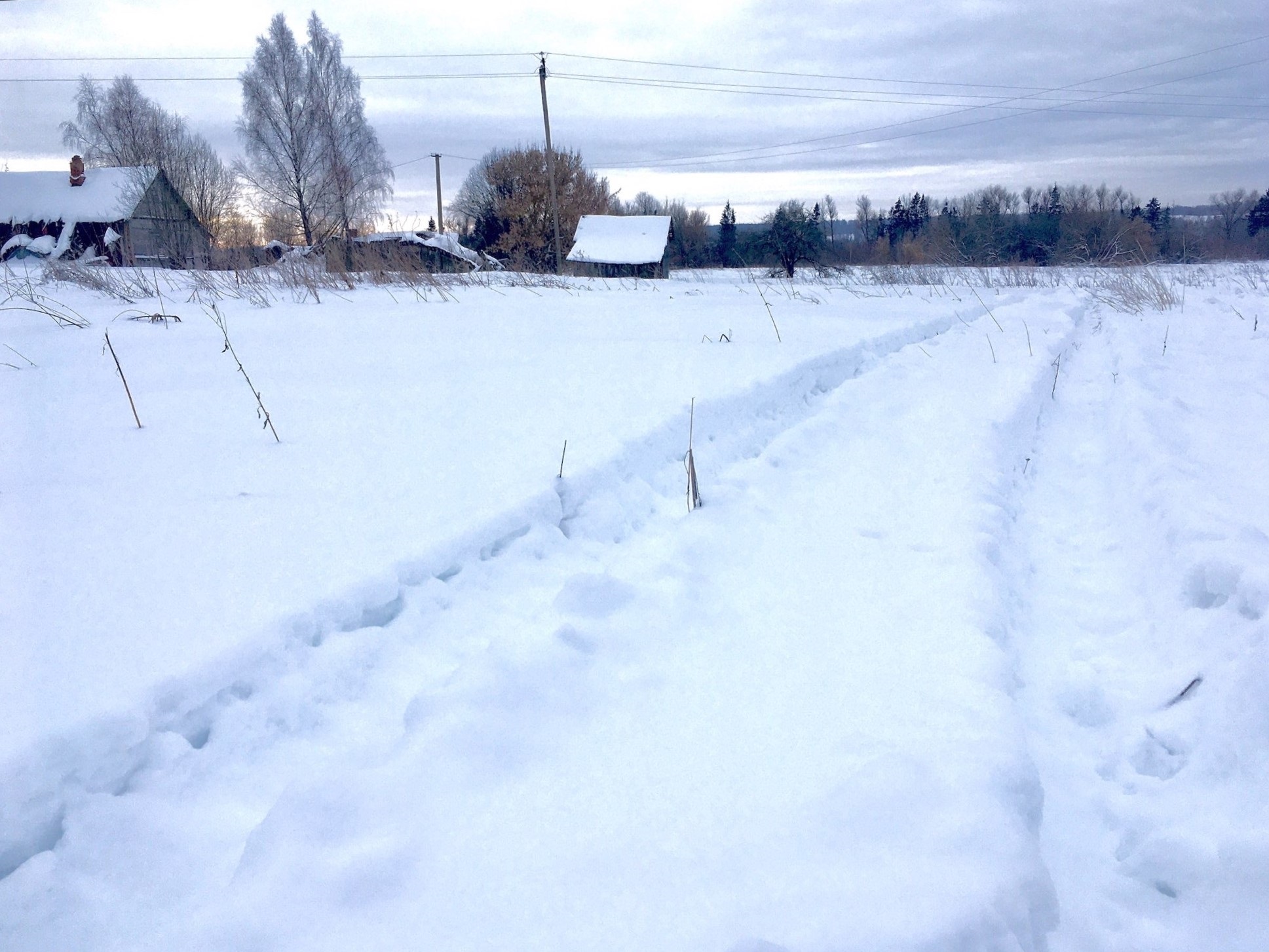 деревня, село, зима, дорога