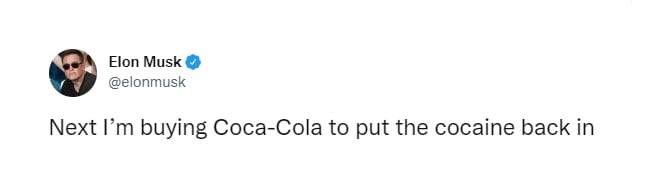 Илон Маск пригрозил выкупить Coca-Cola, чтобы "вернуть в нее кокаин"