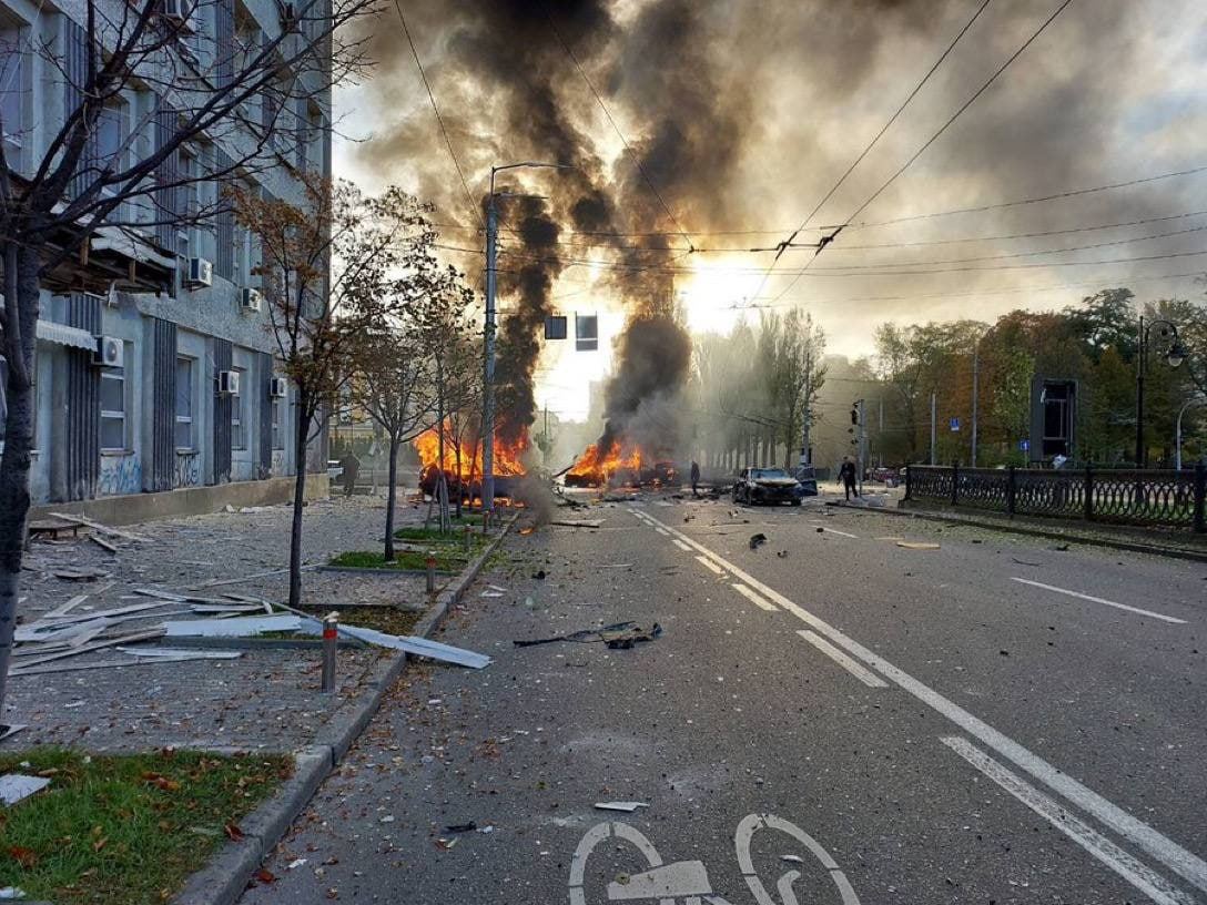 взрыв, обстрел, Киев, город
