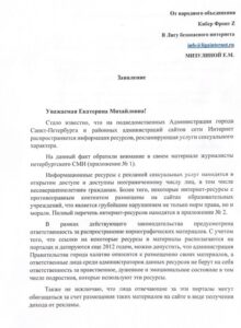 КиберФронт Z обратился к Мизулиной с просьбой установить лиц, ответственных за публикацию порнографии на сайтах петербургских школ