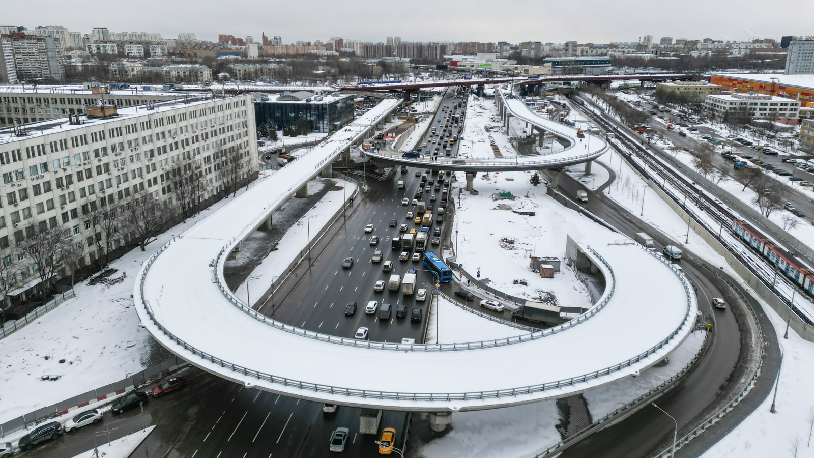 строительство, Москва, дороги, зима