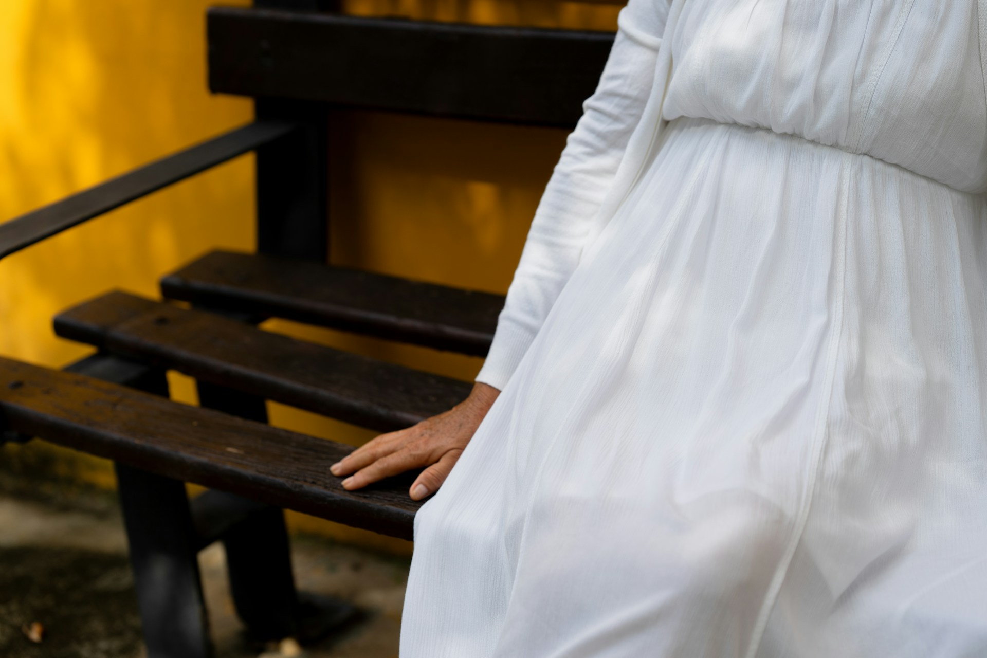 женщина, скамья