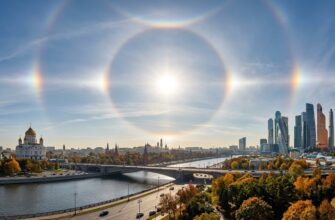 Солнце гало Москва город